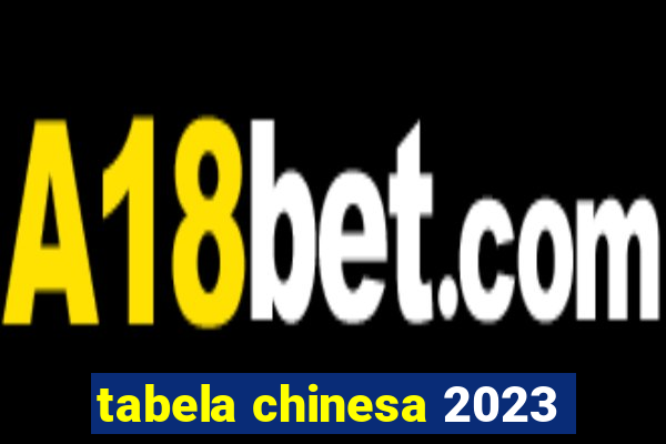 tabela chinesa 2023